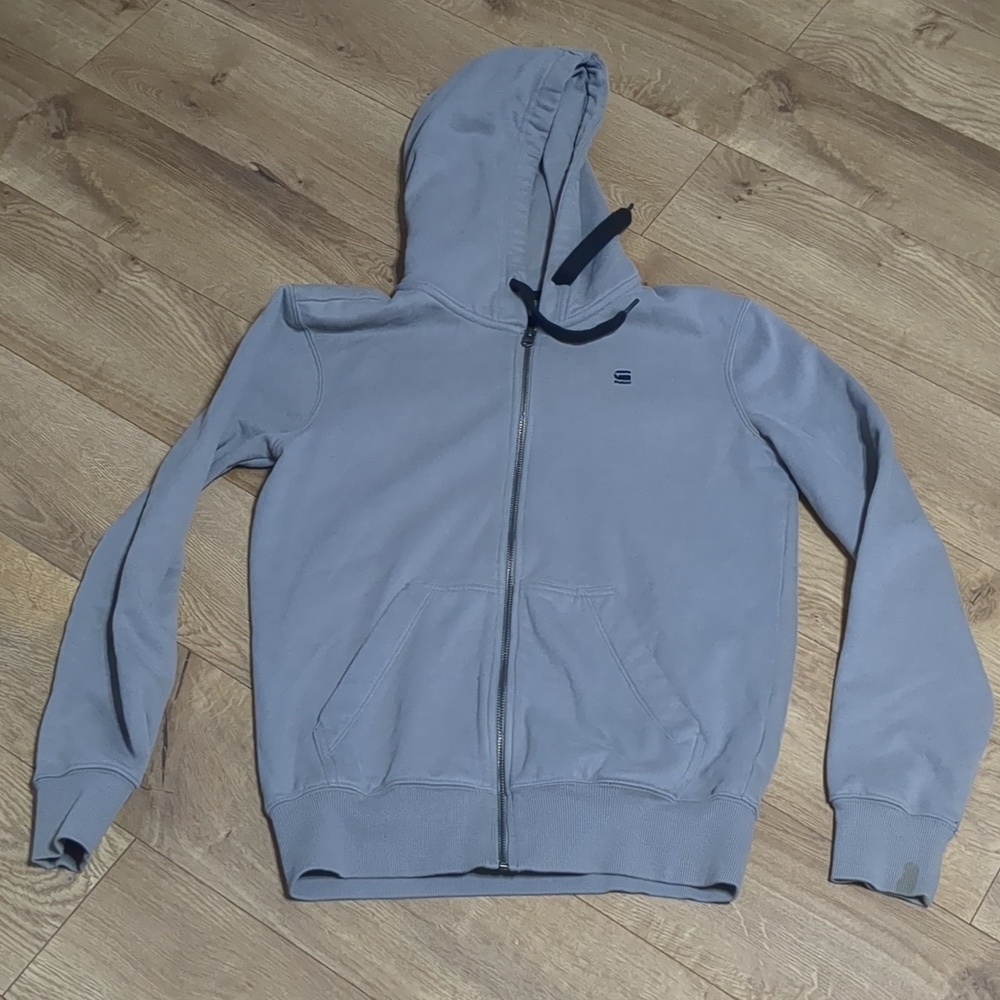 G Star Raw Grey Hoodie Zip Up Men's size XS